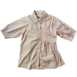 MIU MIU | Light Pink Button Down Blouse with Asymmetrical Design